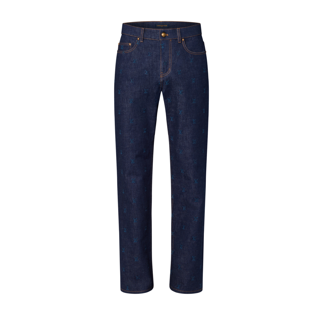 LV Blason Embroidered Denim Pants - Ready-to-Wear 1AFY25 | LOUIS